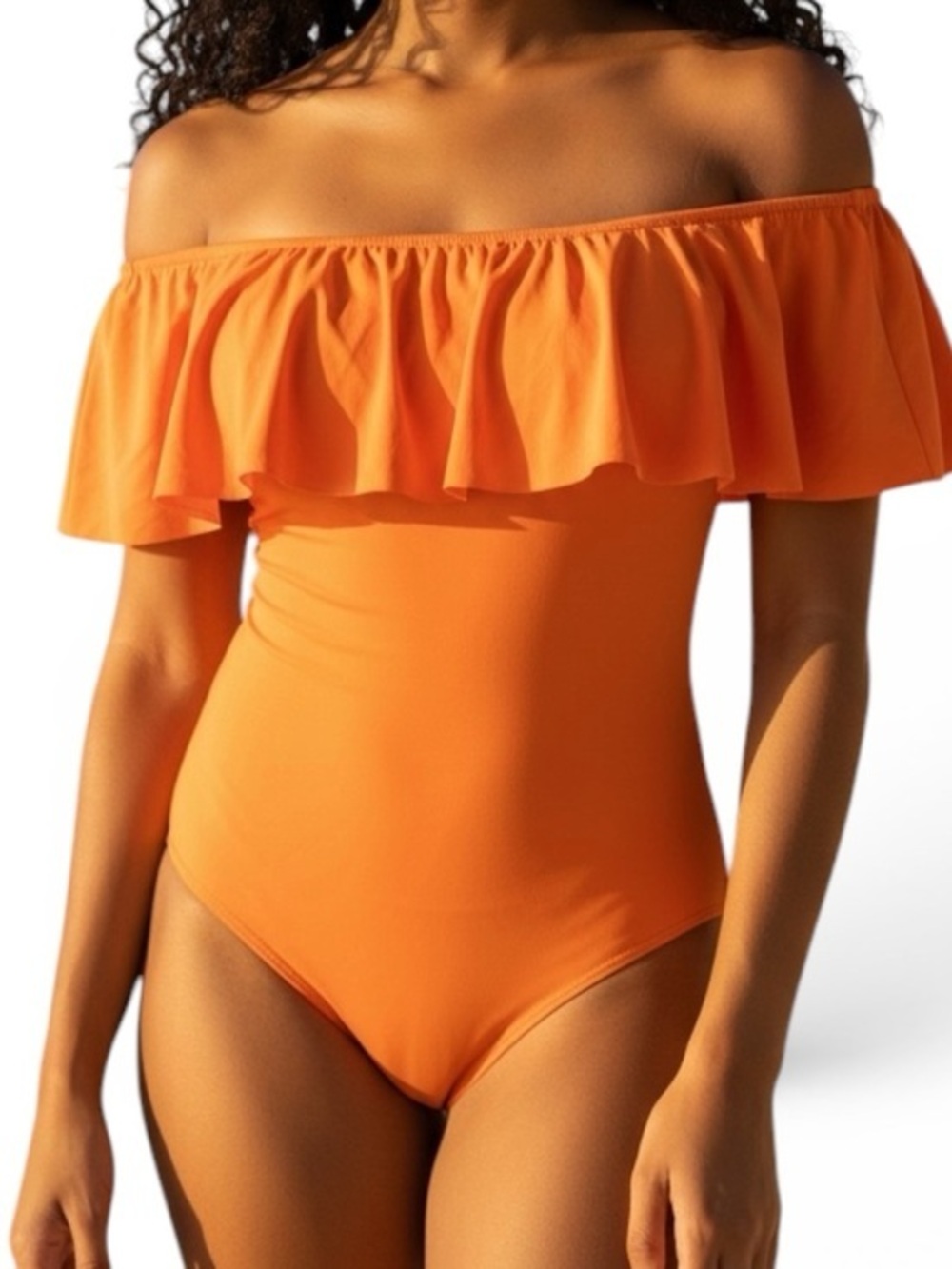 Michael Kors one piece swimsuit peachy orange color, womens size 6